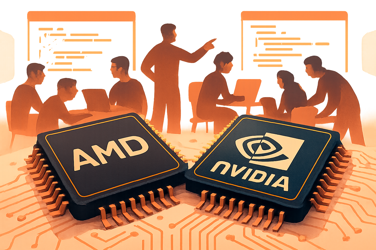 AMD défie Nvidia avec l'open-source dans les puces IA