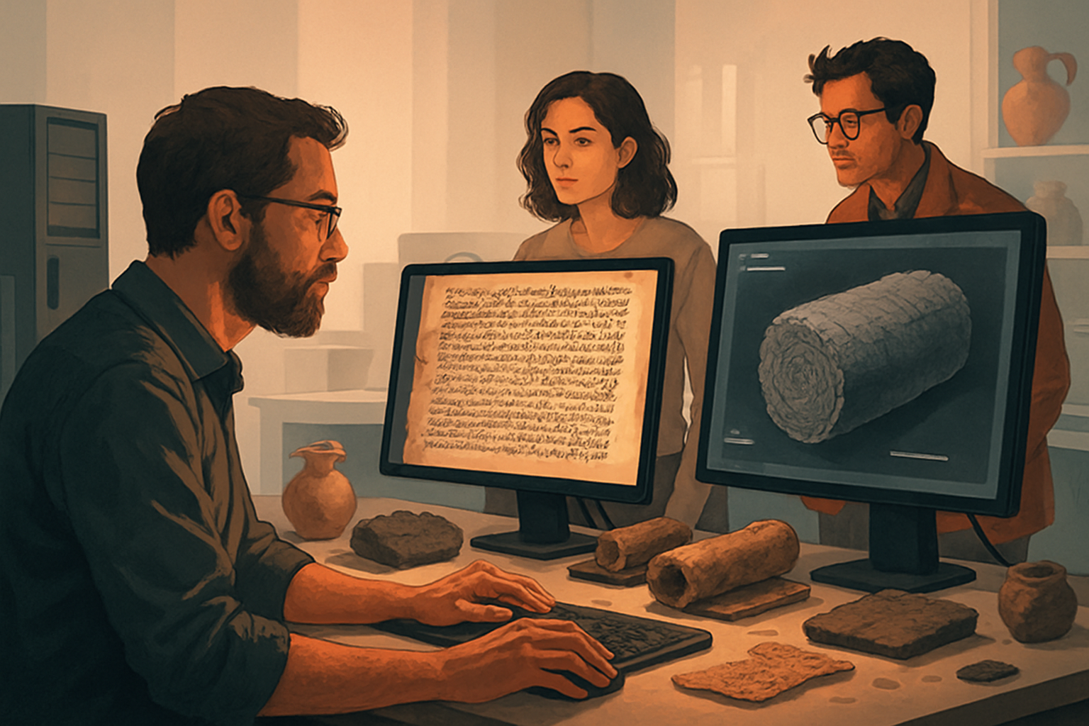 L'IA perce les secrets des papyrus d'Herculanum en 2023