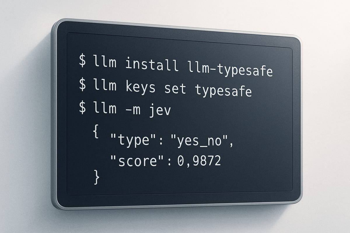 Brief IA : Le plugin llm-typesafe 0.1a0 rend Jev de TypeSafe AI compatible LLM