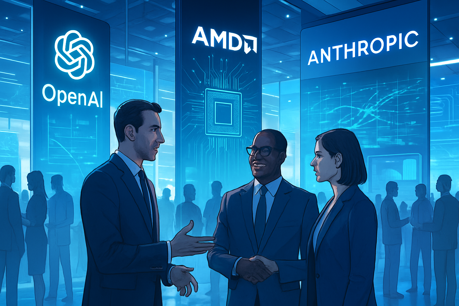 OpenAI investit 750 milliards, AMD et Anthropic s'allient dans l'IA
