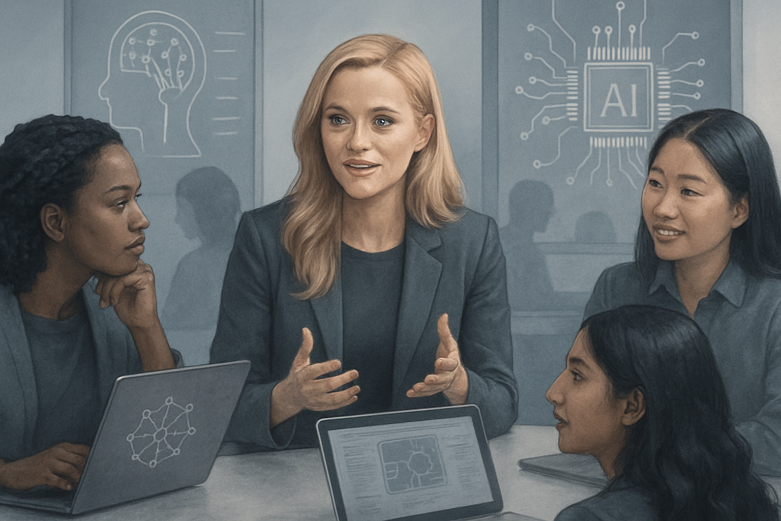 Reese Witherspoon et le fossé de genre en IA : un défi