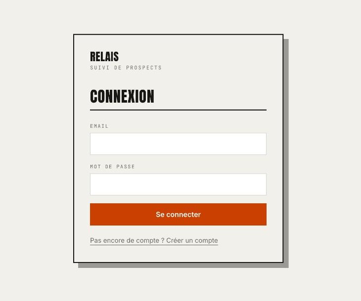 La page de connexion ajoutée par la quatrième demande, dans le même style que le reste de l’application.
