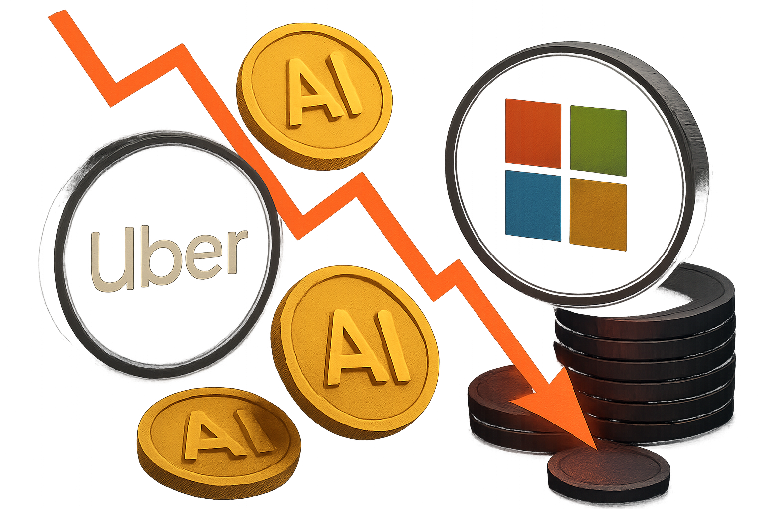 Brief IA : Uber et Microsoft face à l'explosion des coûts des tokens IA