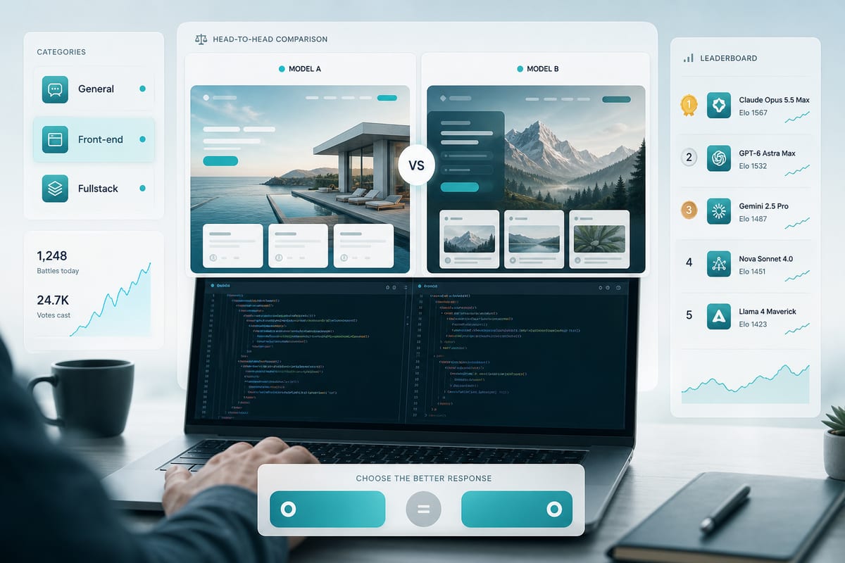 WebDev Arena : Claude Opus 5.5 Max en tête, OpenAI revient